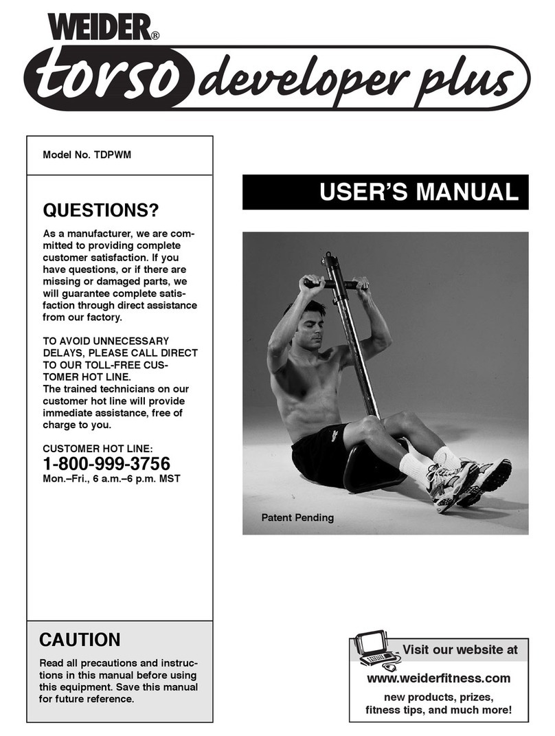 Weider TDPWM0 User manual