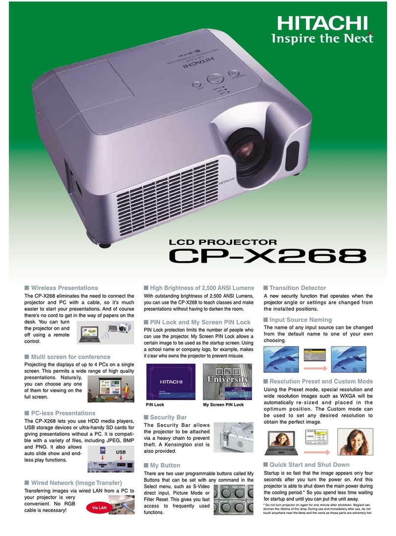 Hitachi CPX268 - Portable Lcd Projector User manual