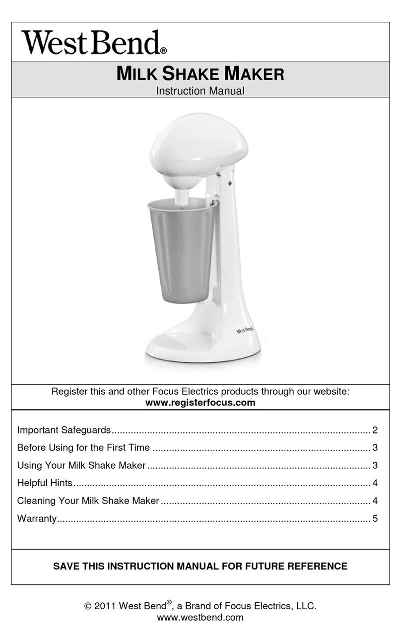 West Bend Milk shake Maker User manual