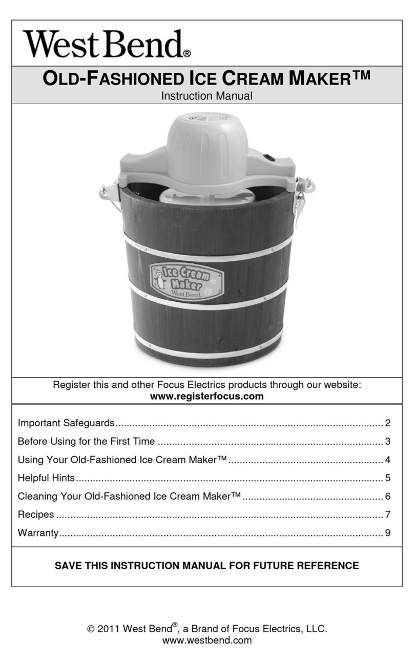 West Bend Ice Cream Maker User manual
