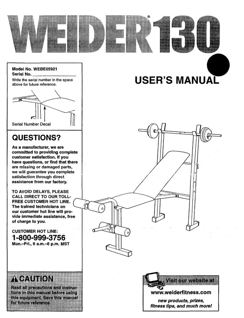 Weider WEBE05921 user manual