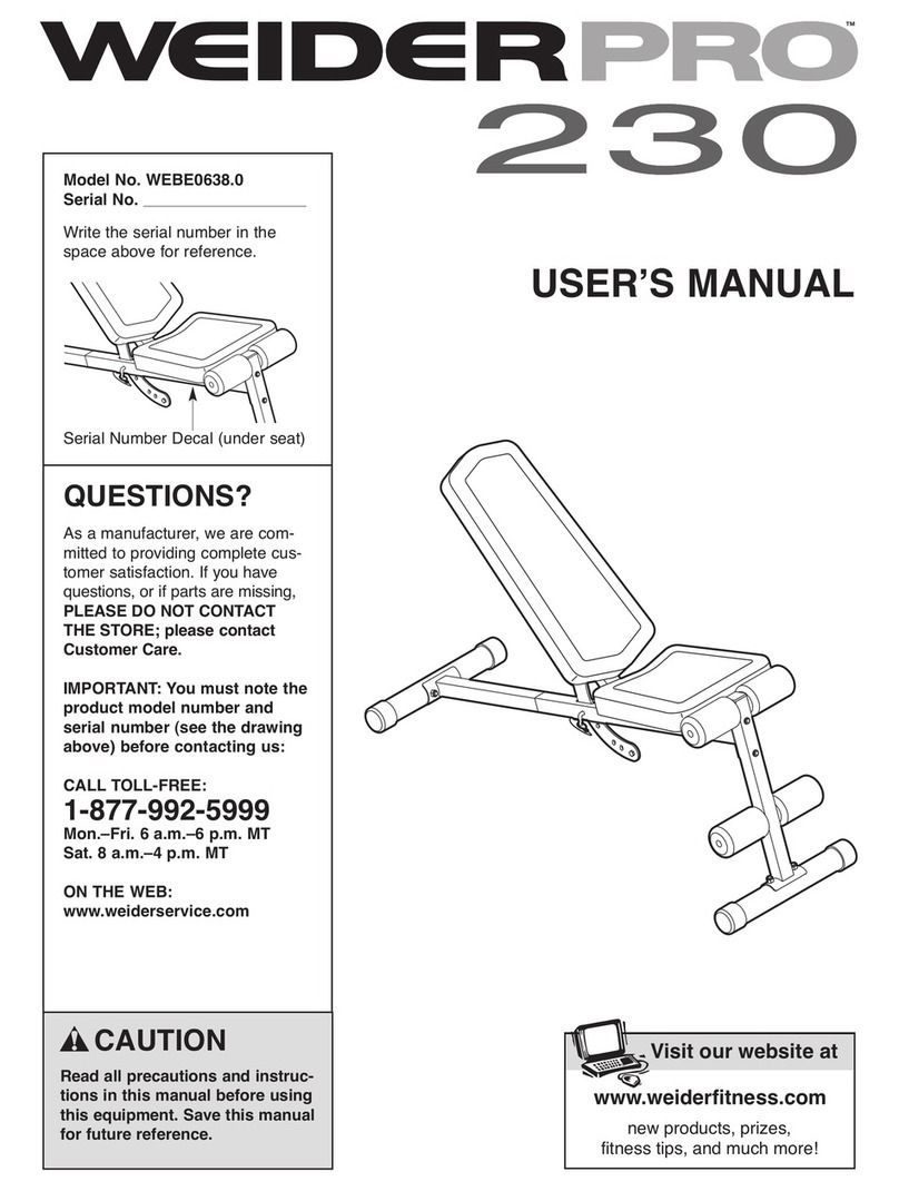Weider WEBE0638.0 user manual