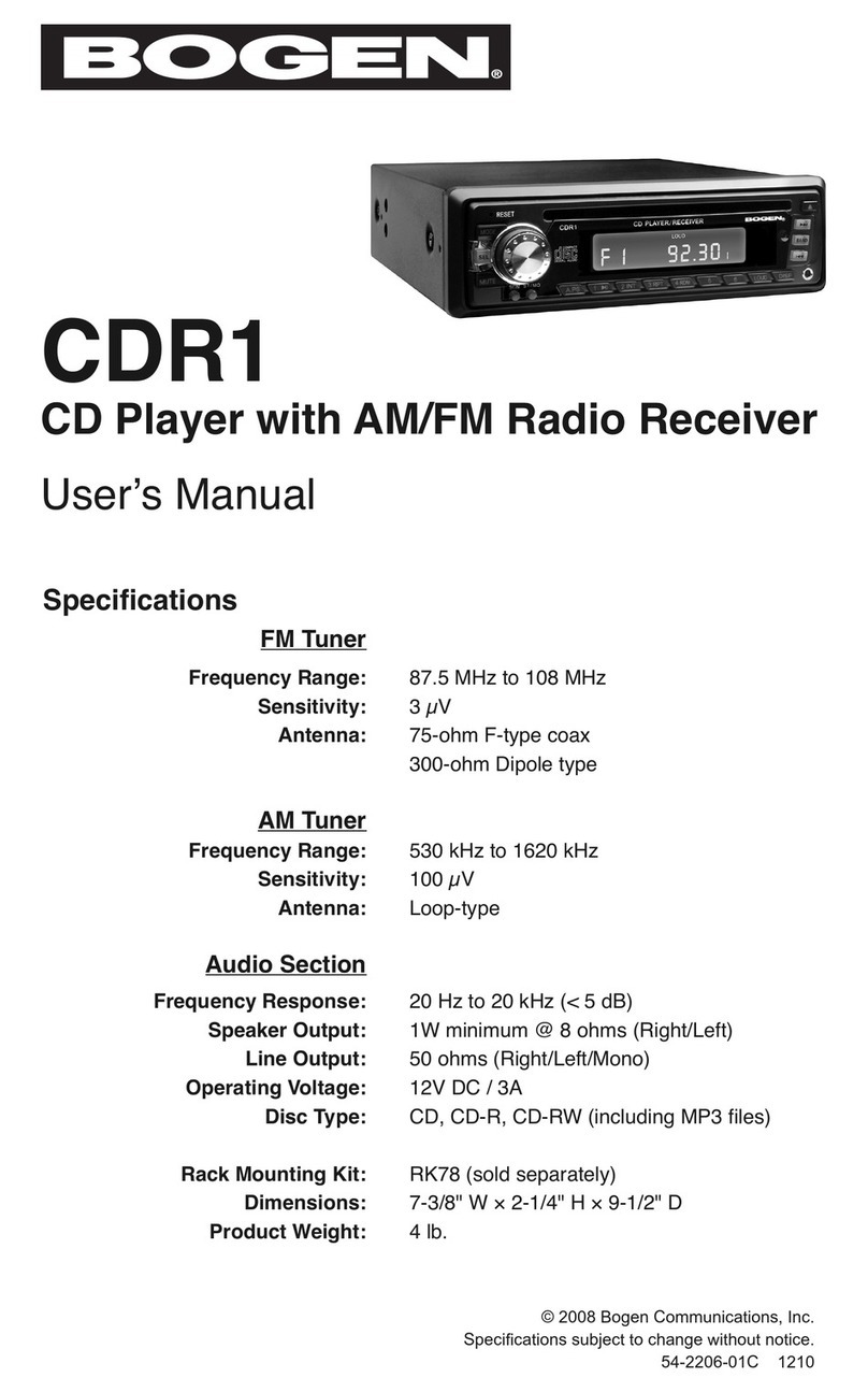 Bogen CDR1 User manual