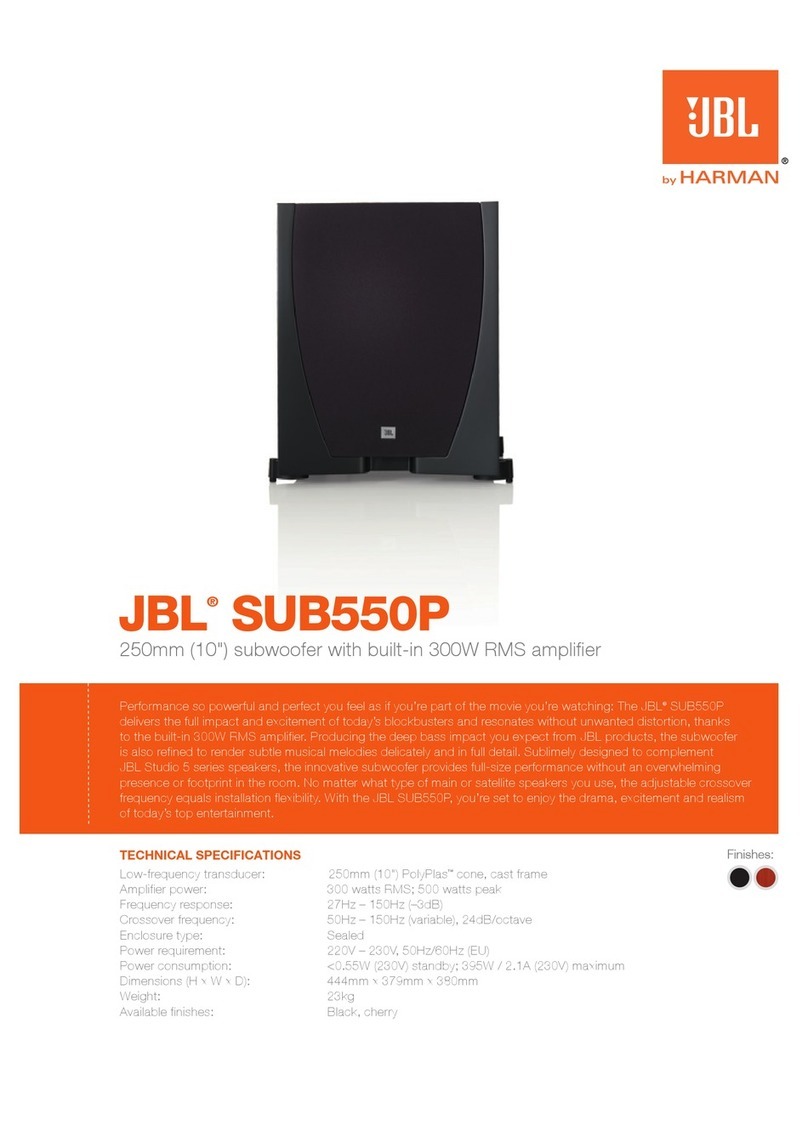 JBL SUB550P User manual JBL SUB550P User manual
