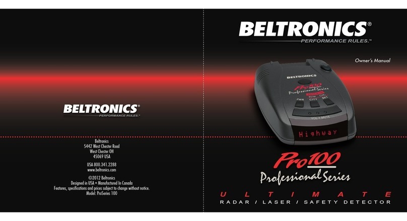 Beltronics Ultimate Pro 100 User manual Beltronics Ultimate Pro 100 User manual