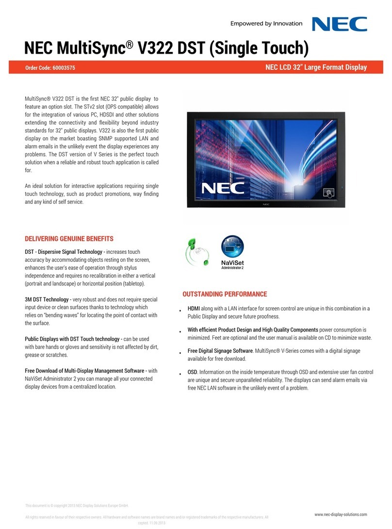 NEC MultiSync V322 DST User manual NEC MultiSync V322 DST User manual