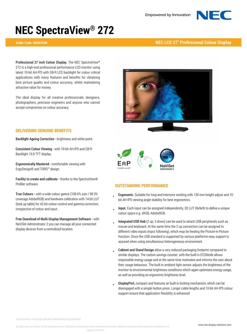 NEC SpectraView 272 User manual