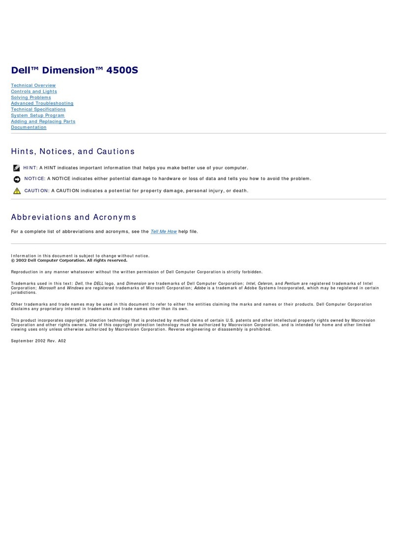 Dell Dimension 4500S User manual