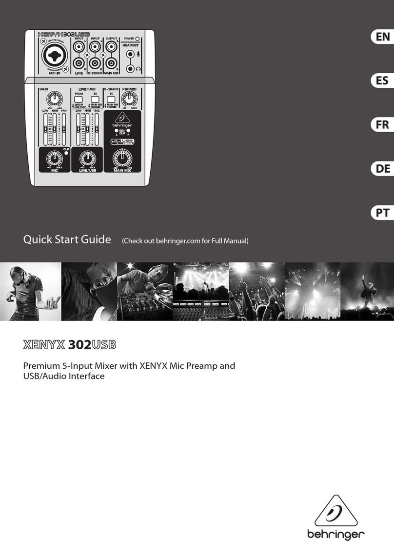 Behringer Xenix 302USB quick start guide