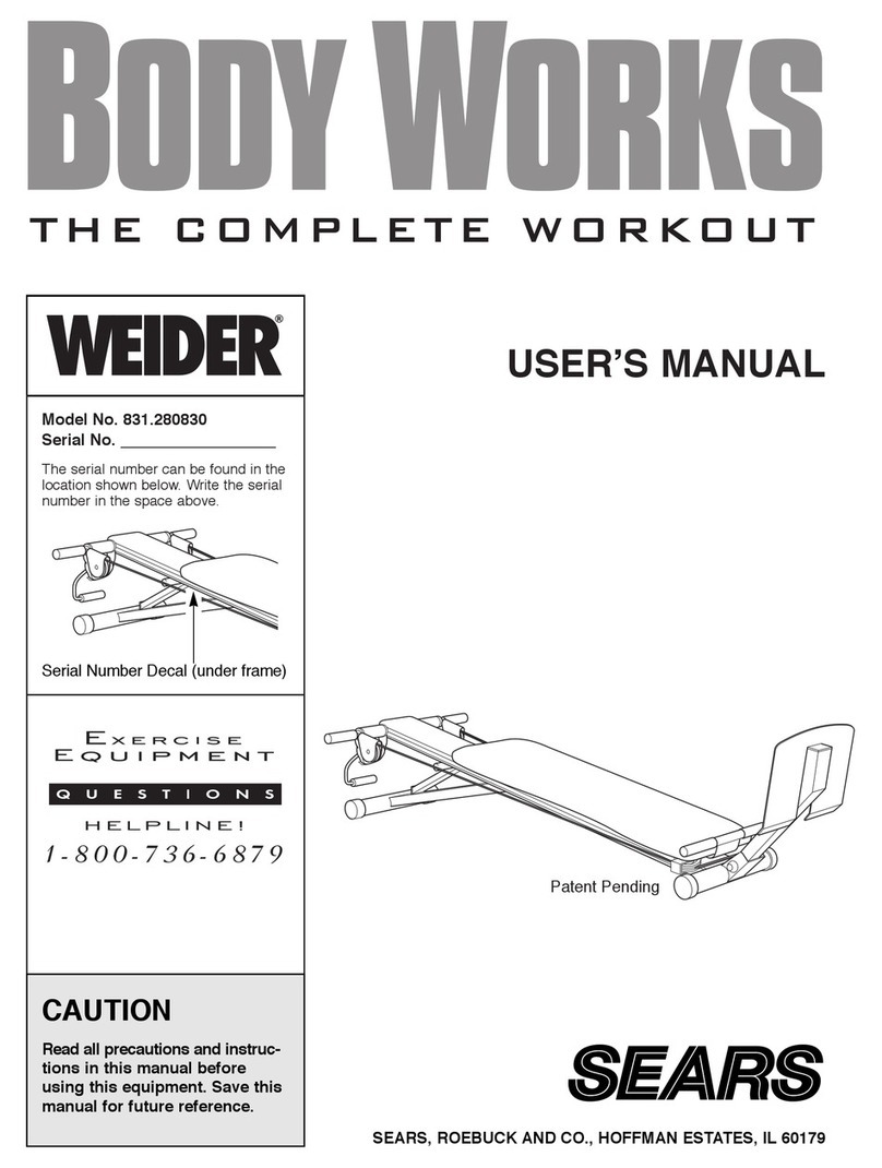 Weider 831.280830 User manual
