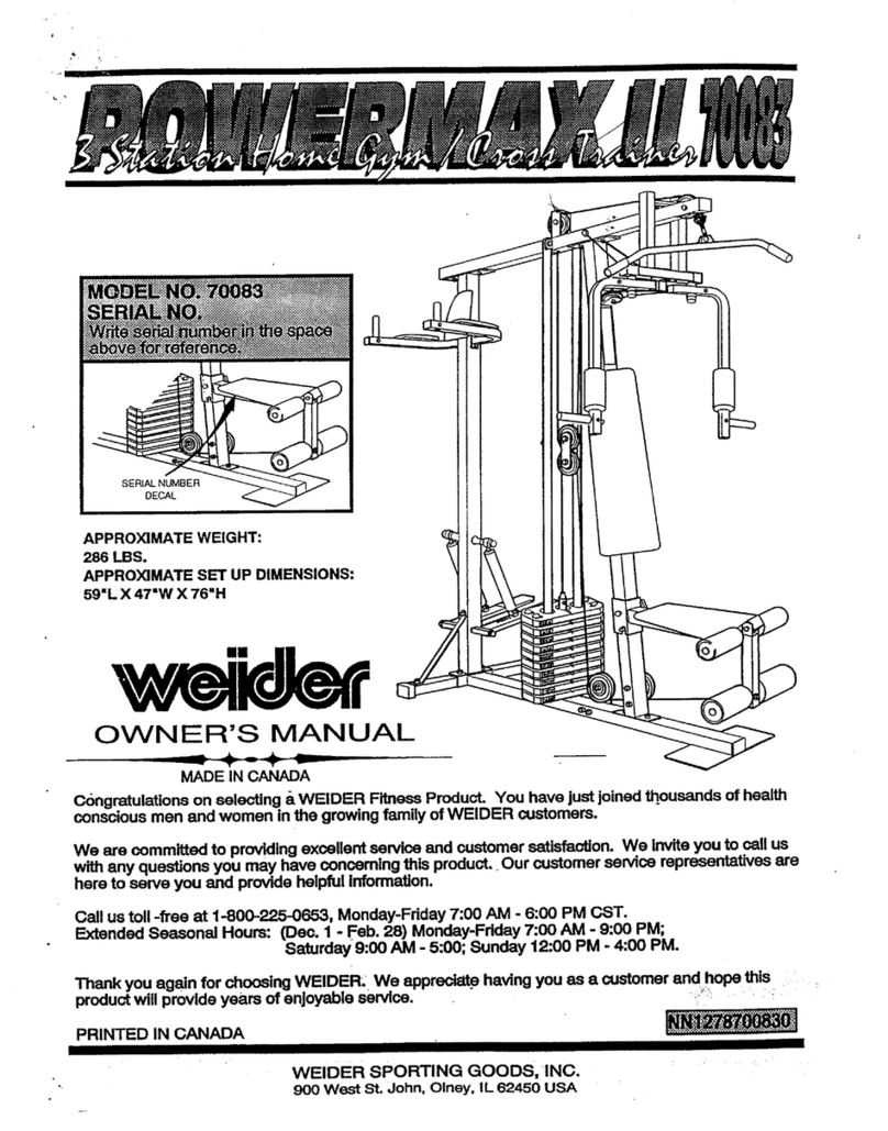 Weider PowermaxII 70083 User manual