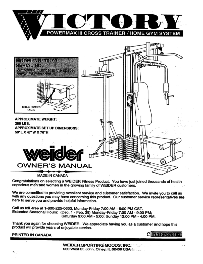 Weider 70193 User manual