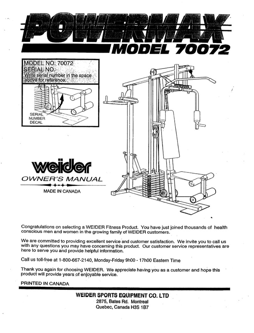 Weider Powermax 70072 owner's manual