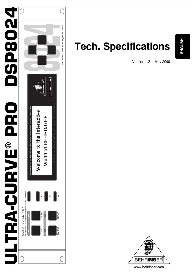 Behringer ULTRA-CURVE PRO DSP8024 User manual