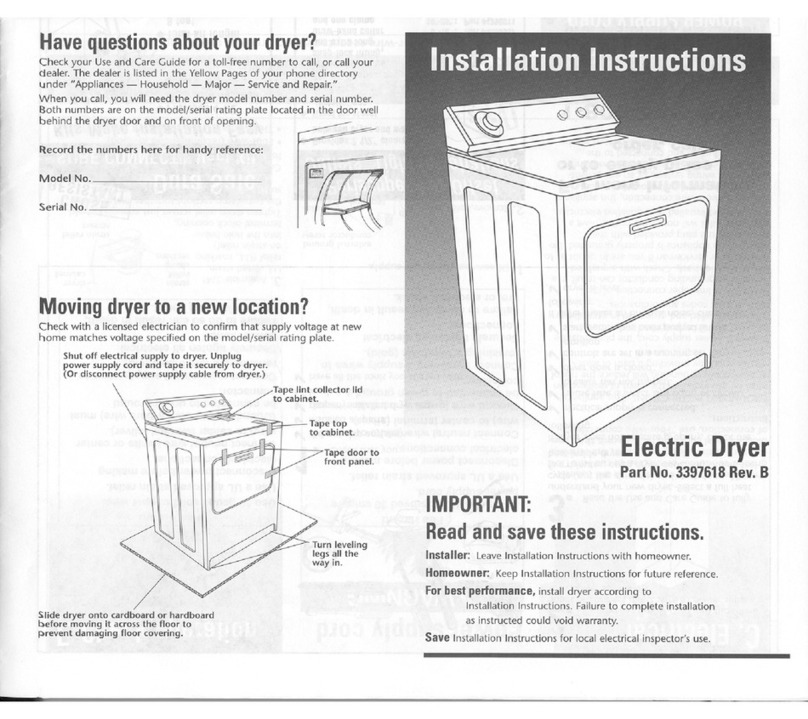 Whirlpool 3397618 User manual