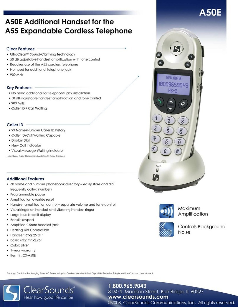 ClearSounds A50E User manual ClearSounds A50E User manual