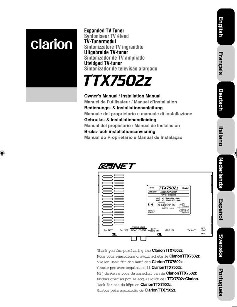 Clarion TTX7502z Owner's manual & installation manual
