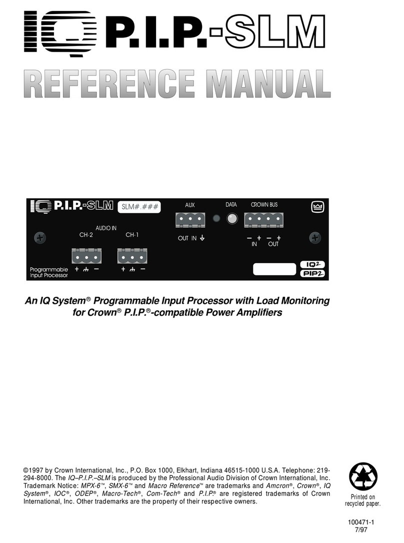 Crown IQ-P.I.P.-SLM User manual
