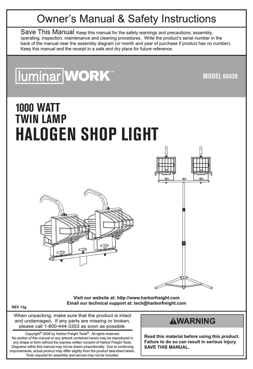 Luminar 66439 Owner's manual & safety instructions