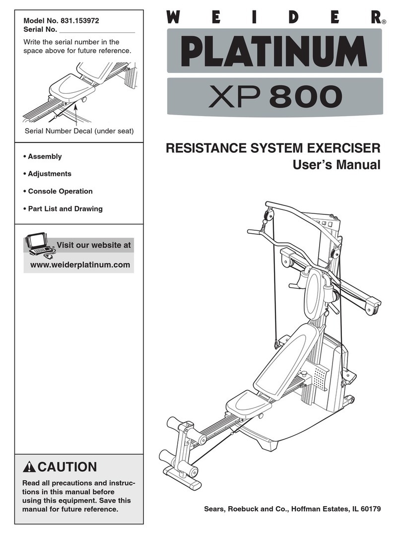 Weider 831.153972 User manual