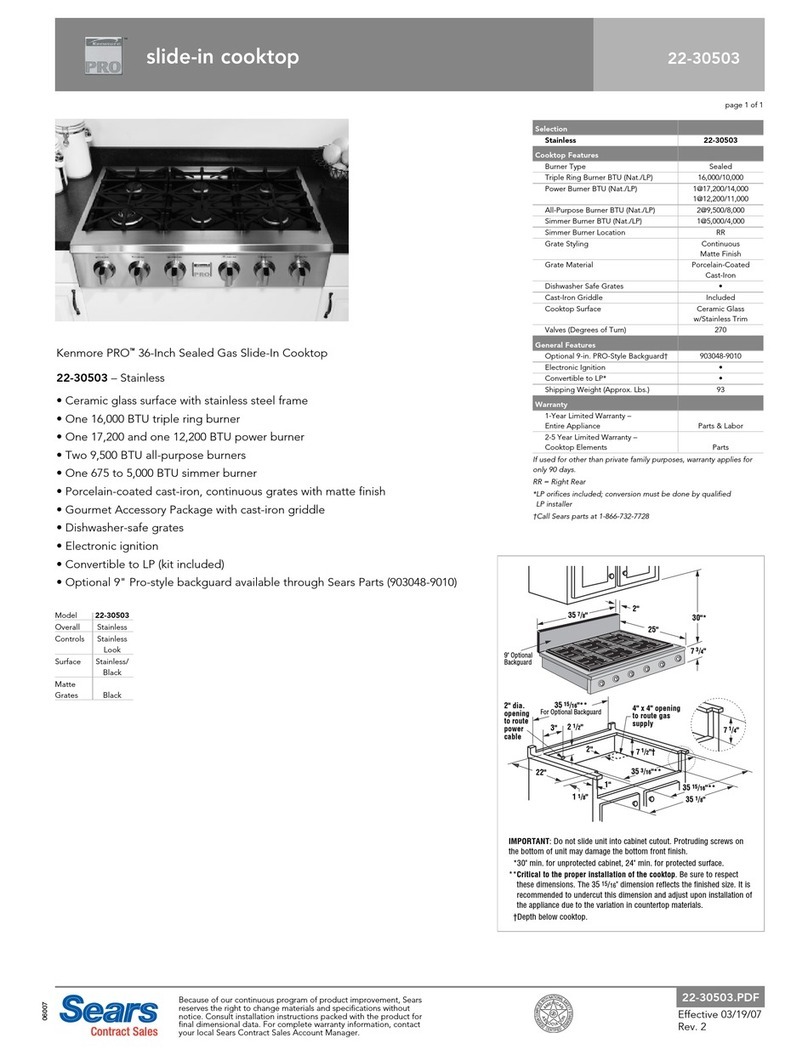 Kenmore 22-30503 Specifications