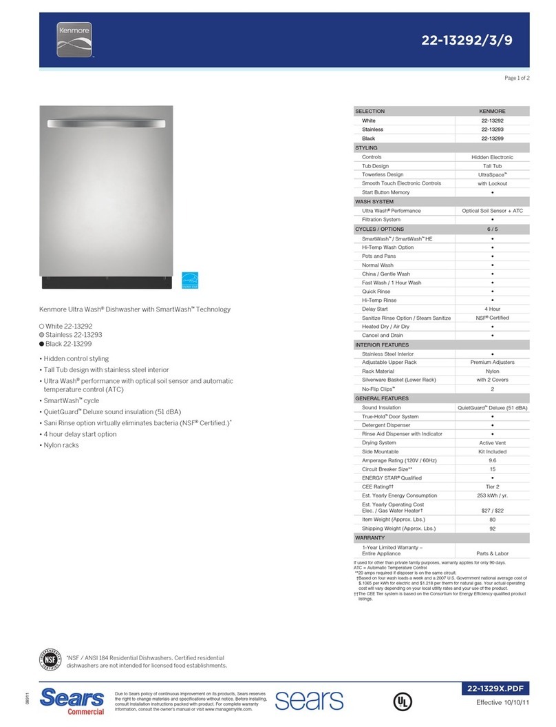 Kenmore 22-13292 User manual