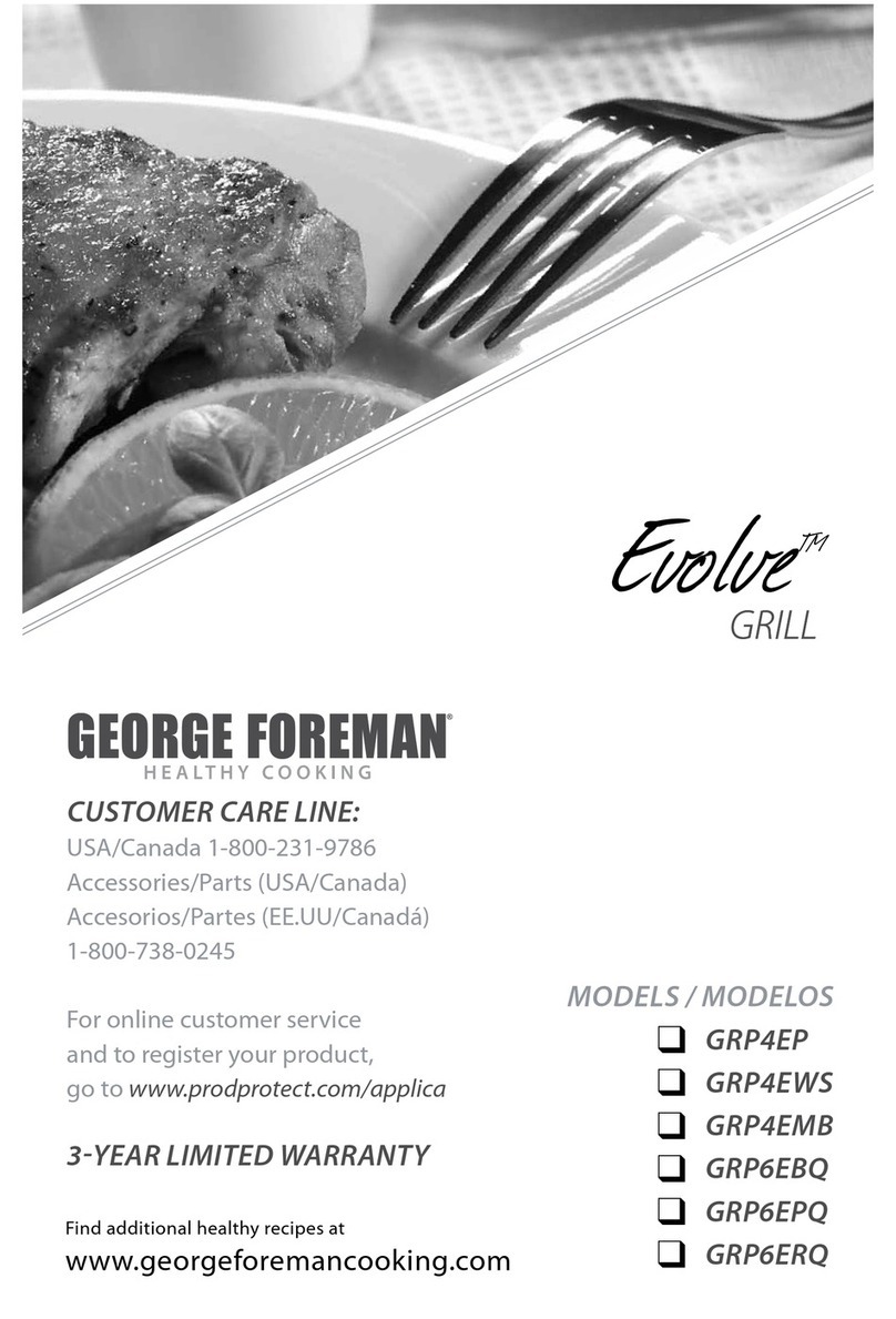George Foreman Kitchen Bistro GRP4EMB Installation instructions