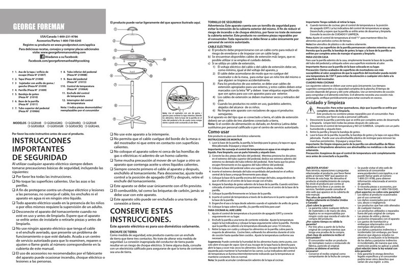 George Foreman GGR50B Installation instructions