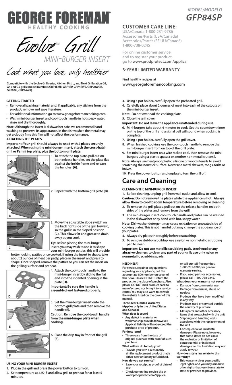 George Foreman Evolve grill GFP84SP user manual