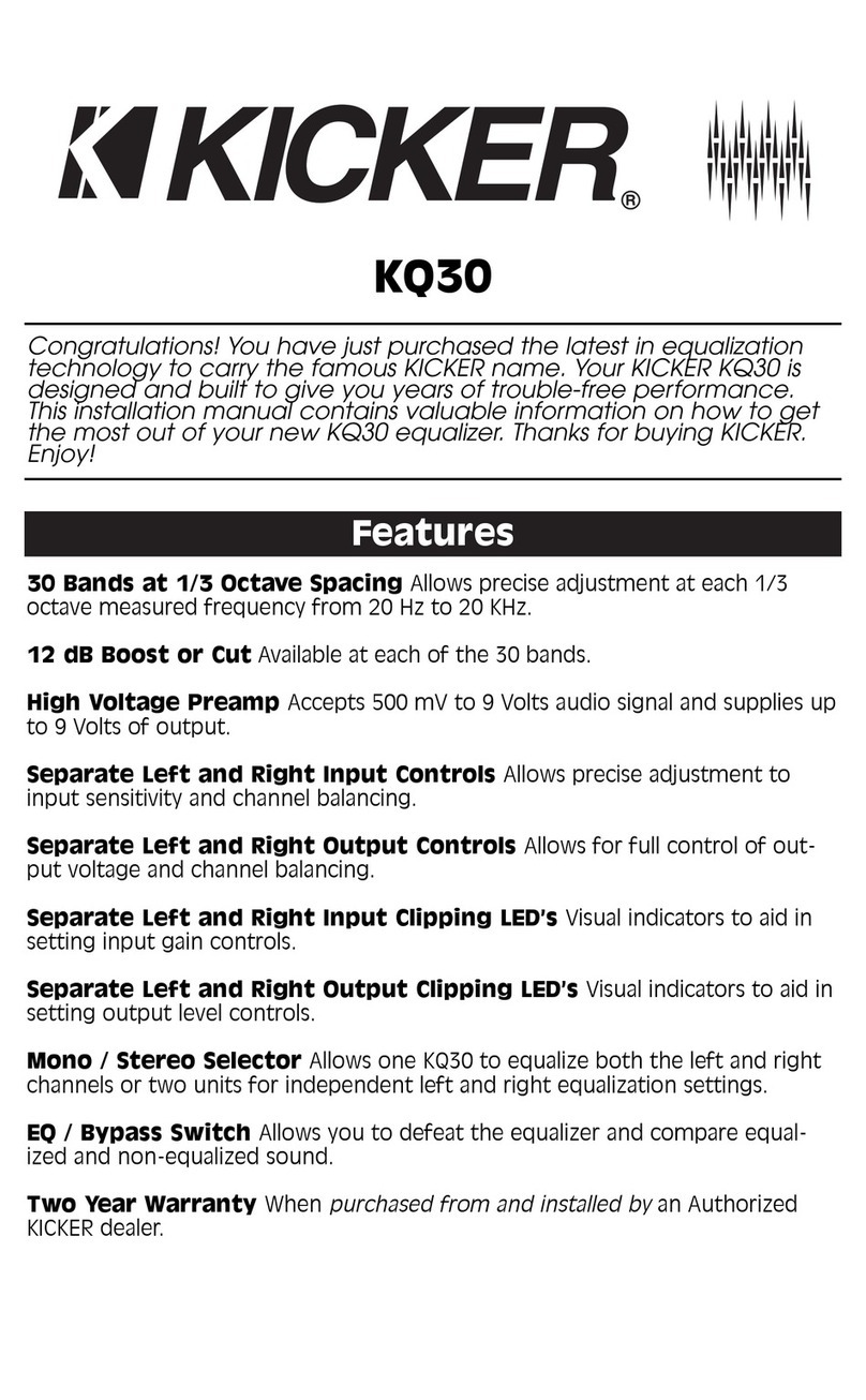 Kicker KQ30 User manual