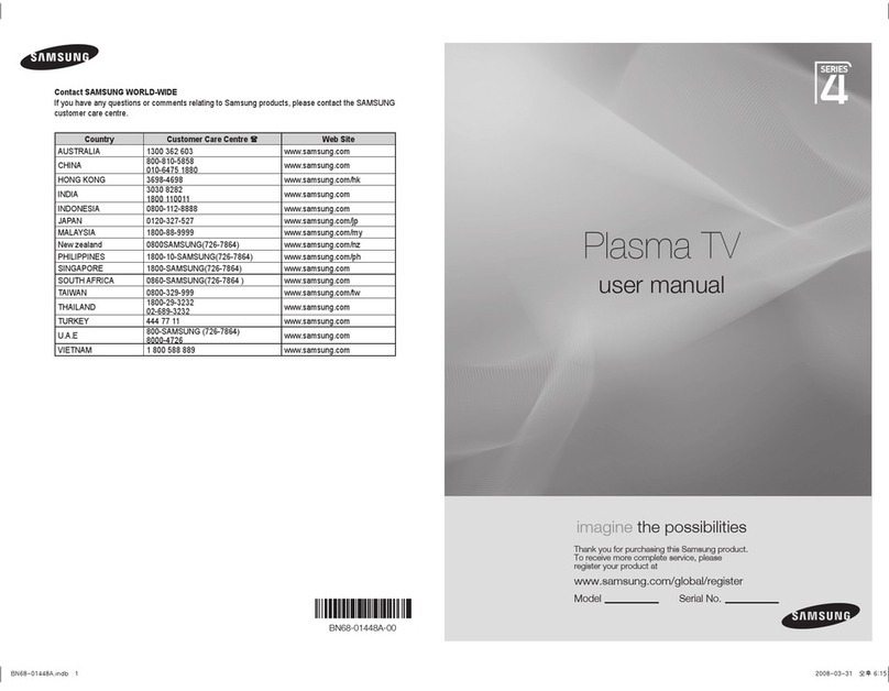 Samsung Plasma TV User manual