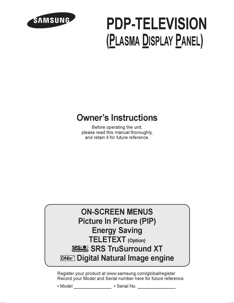 Samsung PDP-TELEVISION Owner's instructions