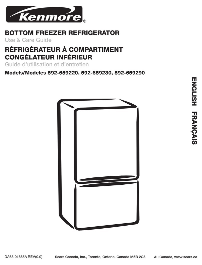 Kenmore BOTTOM FREEZER REFRIGERATOR User manual
