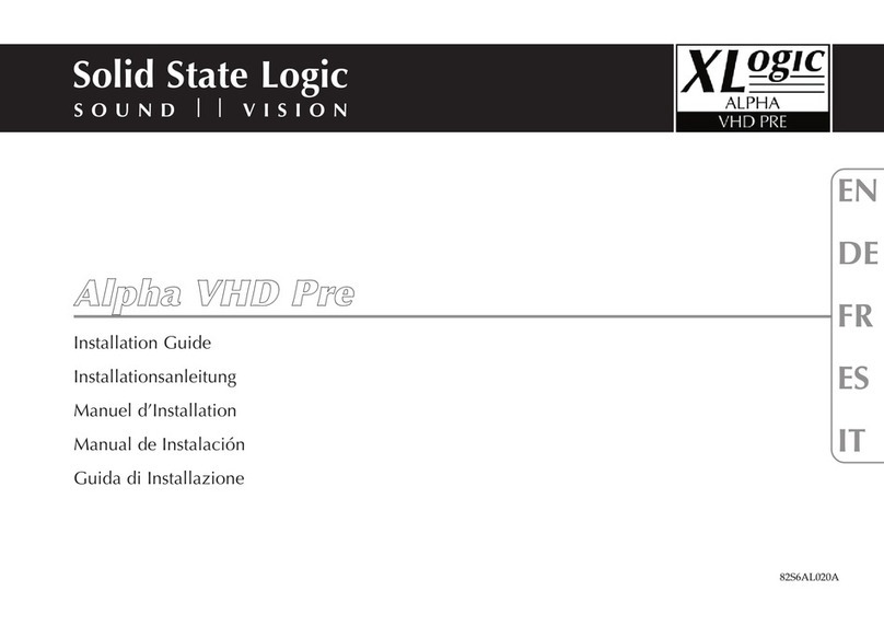 Solid State Logic XLogic Alpha VHD Pre Unit installation guide