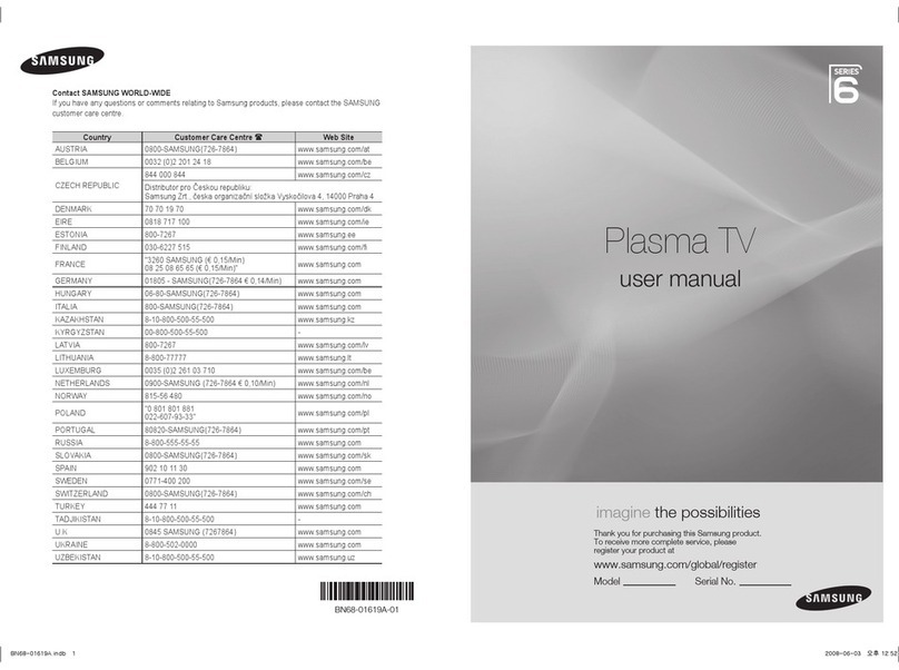 Samsung Plasma TV User manual