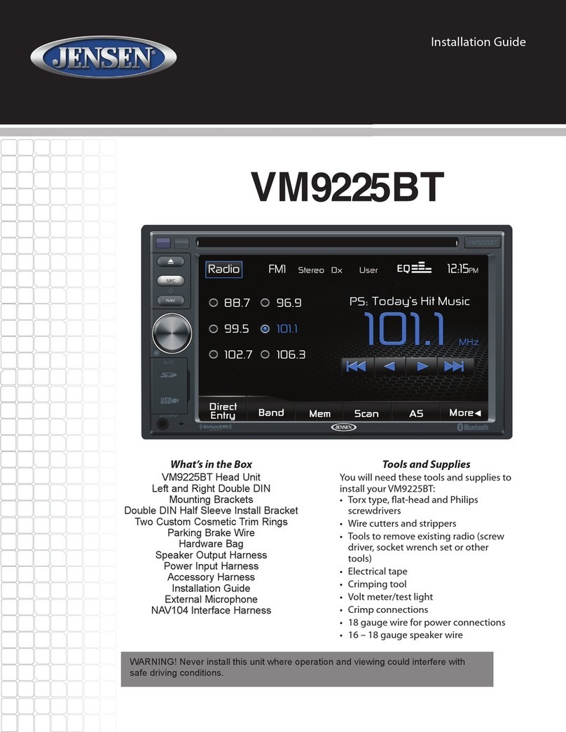 Jensen VM9225BT User manual