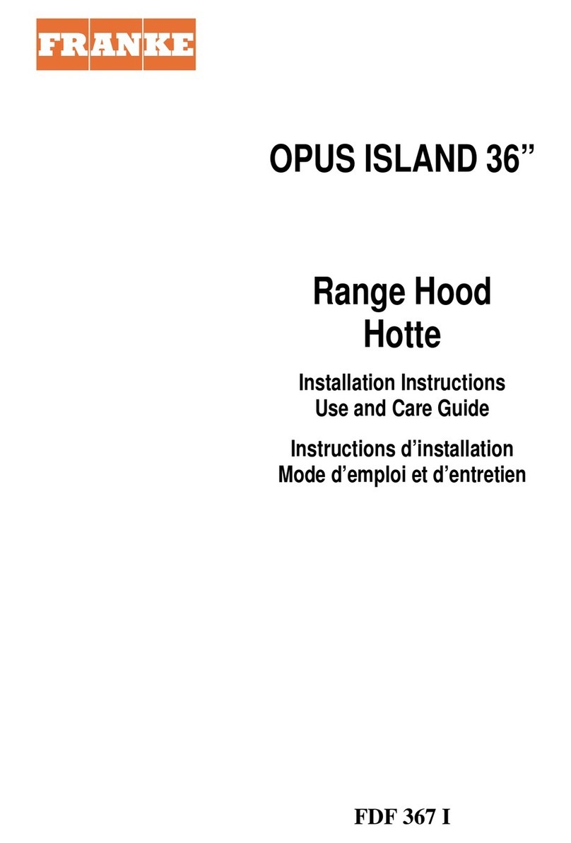 Franke FDF 367 I Installation instructions  use and care guide