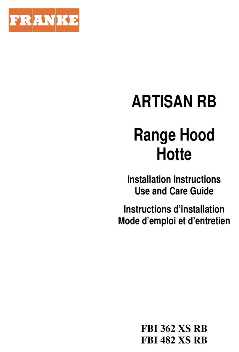 Franke FBI 362 XS RB Installation instructions  use and care guide
