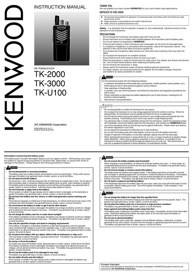Kenwood TK-3000 Quick manual