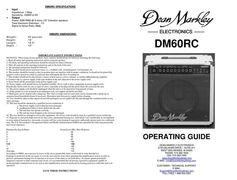 Dean DM60RC operating guide