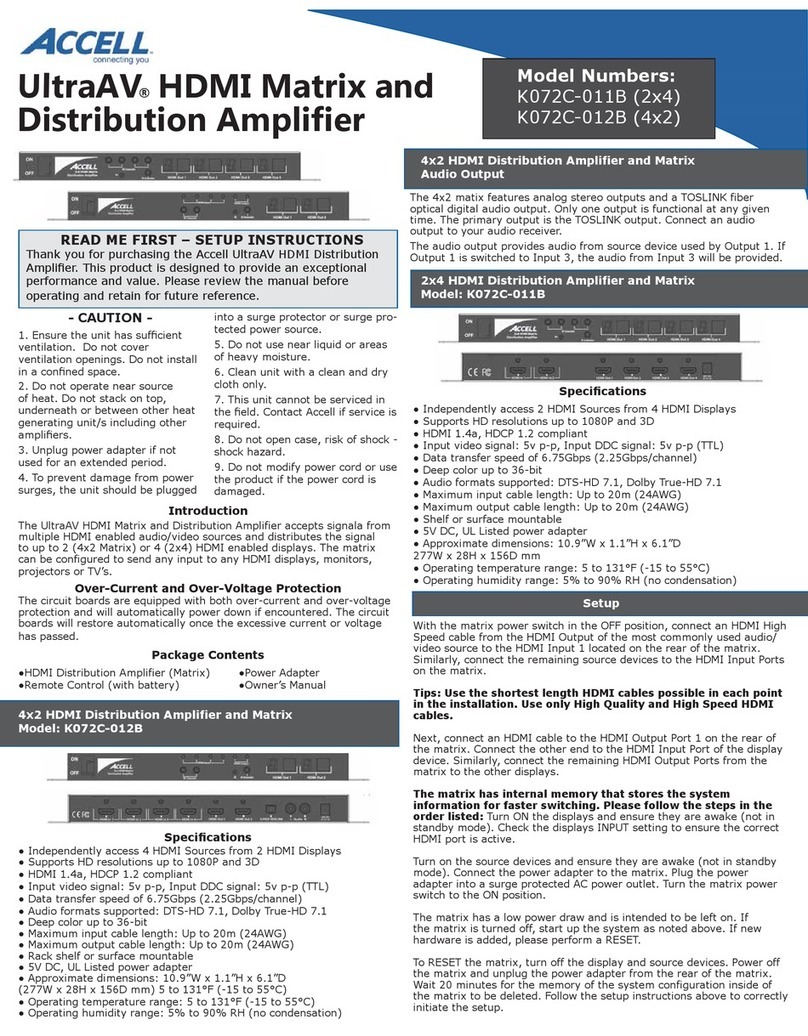 Accell UltraAV K072C-011B Setup instructions