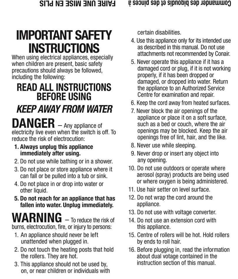 Conair miniPRO HS10TC Instruction and styling guide