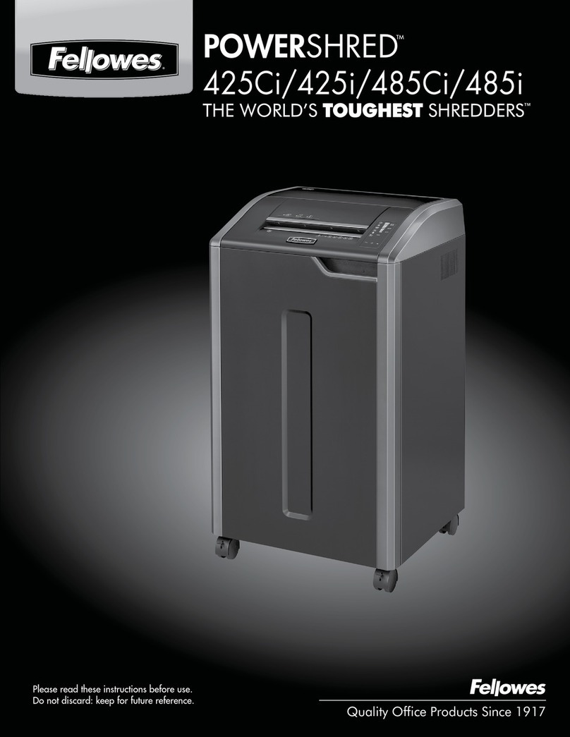 Fellowes POWERSHRED 425Ci quick guide
