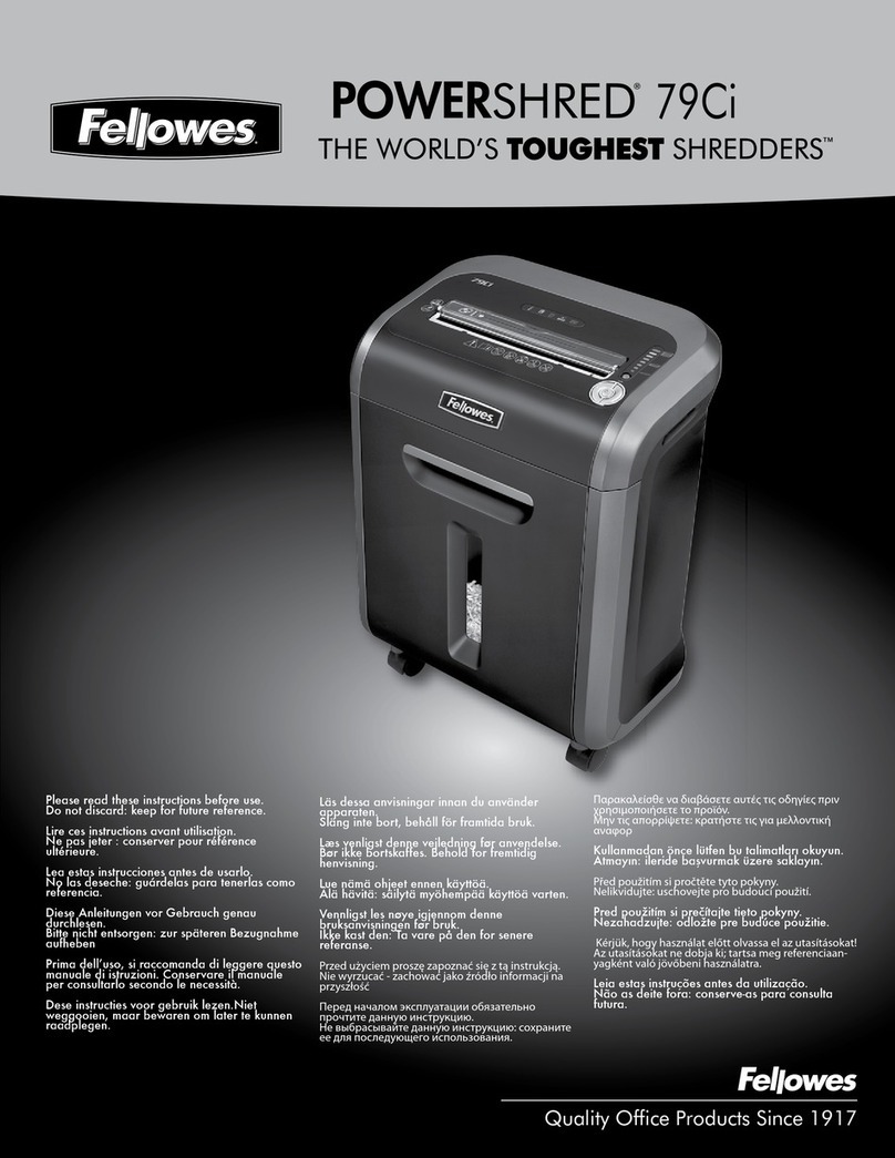Fellowes POWERSHRED 79Ci quick guide