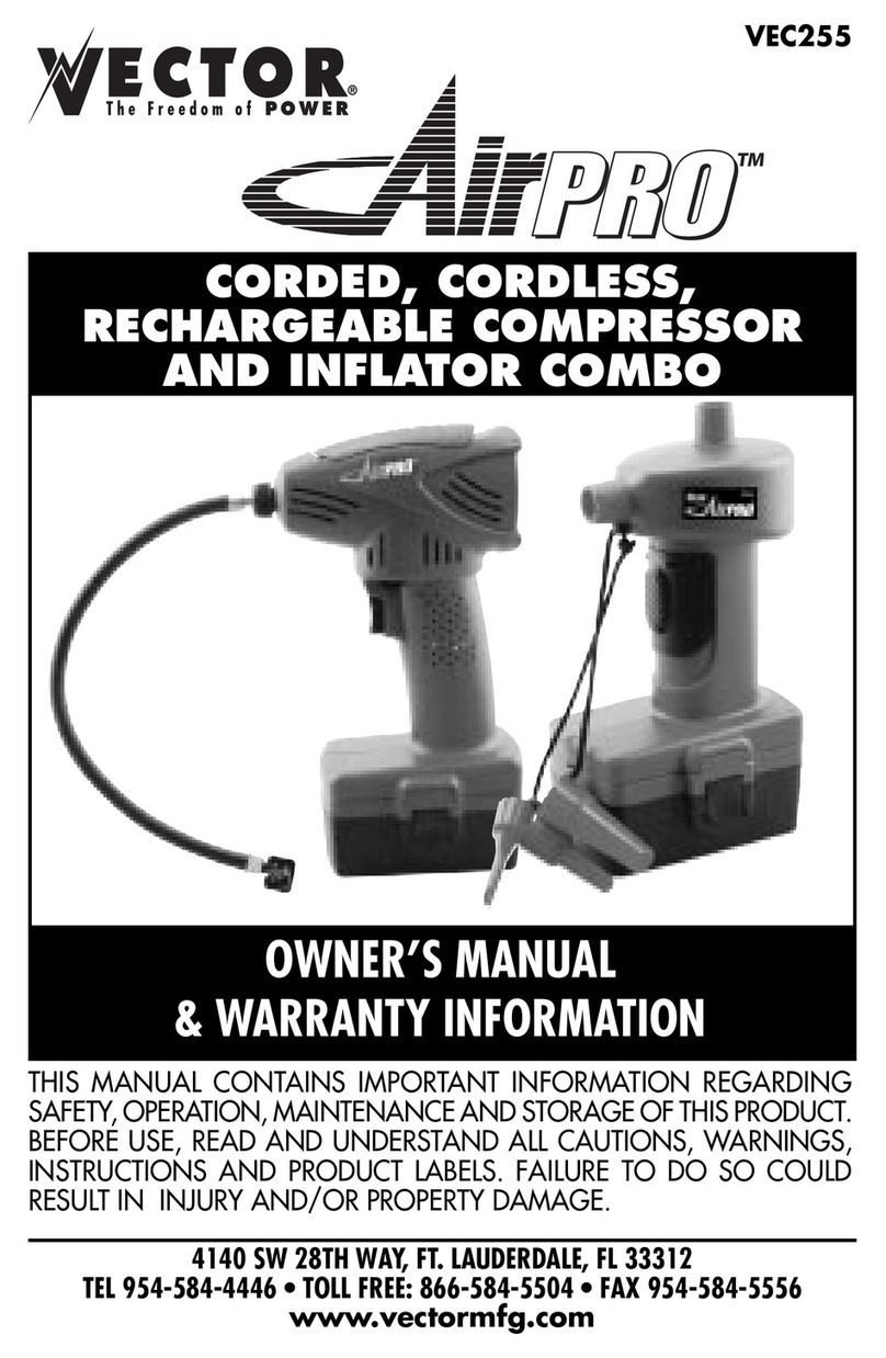 Vector AirPro VEC255 Owner's manual & warranty