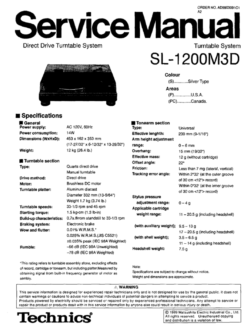 Technics SL-1200M3D User manual