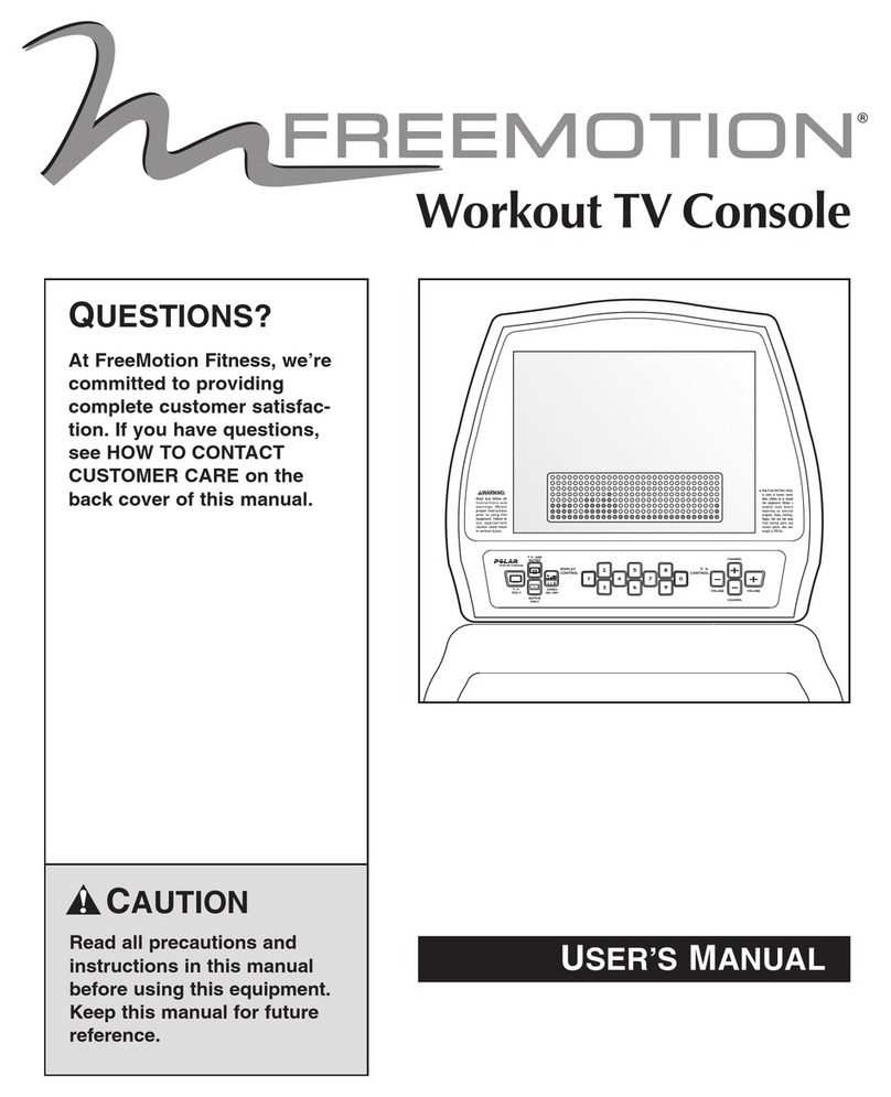 FREE MOTION Workout TV Console user manual