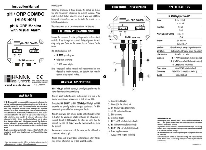 Hanna Instruments HI 981406 User manual