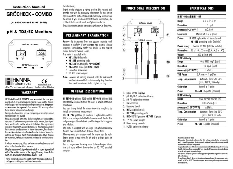 Hanna Instruments HI 981404 User manual