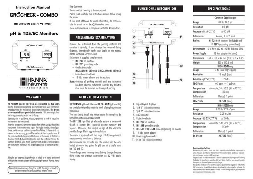 Hanna Instruments HI 981404N instruction manual
